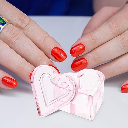 Beaupretty Plato para Uñas en Forma de Corazón con Tapa miniatura 2