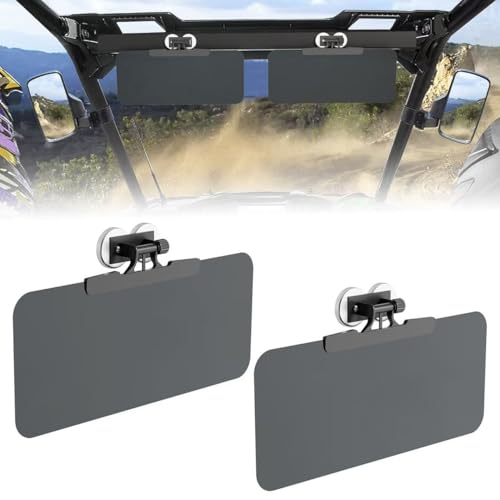 Katywixu 2Pcs UTV Magnetic Sun Visor, Golf Cart Sun Visor for Ehicles with Pro-Fit Bar or Metal Roof and Crossbars, Compatible with Ranger Defender Uforce 1000 EZGO