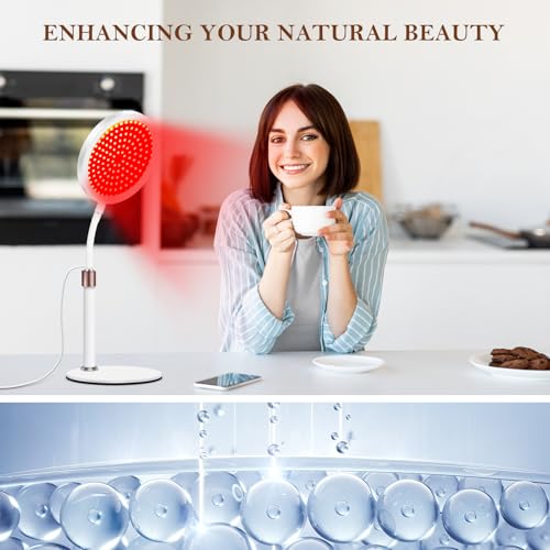 Shomterade Red Light Therapy for Face, 660nm & 850nm & 940nm Infrared Light Therapy, Height Adjustable & Angle Adjustable & Timer, 100LEDs Red Light Therapy Lamp for Home Use - Image 3