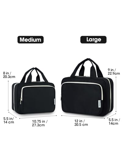 Image of Narwey Hanging Toiletry Bag for Women Toiletries Bag for Travel Size Essentials Accessories, A-Black, Large