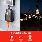 UltraPro Outdoor Smart Plug, Dual WiFi Outlet Compatible with Alexa, Echo & Google Home, No Hub Required, Remote Control, ETL Certified, 2 Grounded Sockets, 51405