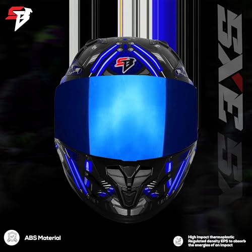 Image of Steelbird SBH 61 SXE X2 ISI and Dot Certified Full Face Helmet for Men and with Inner Silver Sunshield