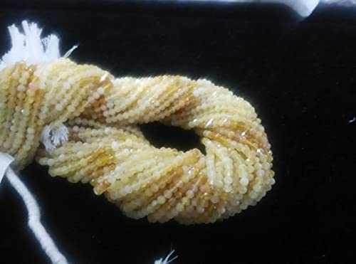 Perles rondelles opale jaune 3mm véritables finies au fil de 14" sans défaut de taille