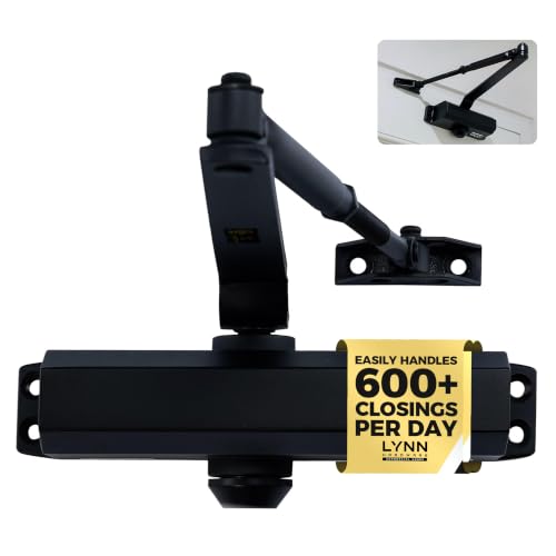 LYNN HARDWARE Medium Duty Automatic Door Closer - Durable Cast Aluminum
