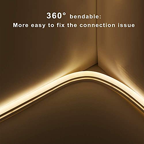Image of C&K Neon LED Light Water Proof Bright COB Rope Strip Lighting for Home Decoration Bedroom Living Room Upstairs Christmas Diwali (neon Light, Warm White 18metre)
