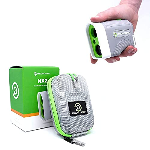 Precision Pro Nx2 Golf Rangefinder - Laser Golf Range Finder Golfing Accessory With 6X Magnification, Flag Lock With Pulse Vibration,  600 Yard Range, Clear View, Lifetime Battery Replacement #TOP1