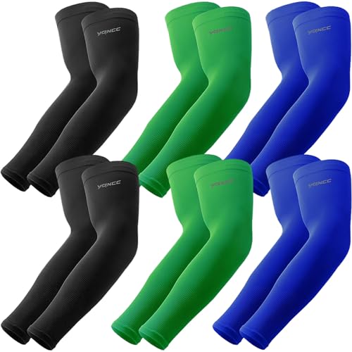 Image of YQXCC 4 Pairs UV Sun Protection Arm Sleeves - Tattoo Cover Up - UPF 50 Sports Compression Cooling Sleeve for Men & Women