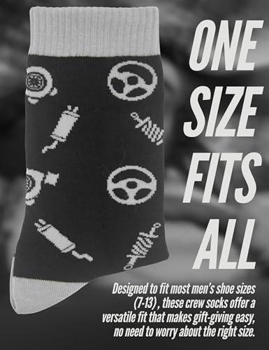 InnoBeta Car Guy Gifts for Men, One Size Crew Socks, Car Guy Like A Regular Guy, Only Cooler 6
