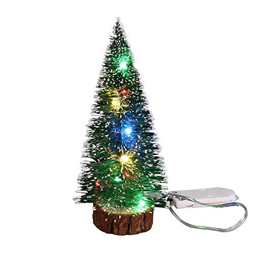 Wankd Mini Sapin de Noël Artificiel avec Fibre Optique Noël Table Vert Petit Sapin Noël Objects de Décoration Scintillantes LED Lumineux Cadeau Noël Original (30CM) Cover