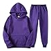 bright blue hoodie,Girls Sweatsuit Set 2 Piece Soft Long Sleeve Hoodie Sweatshirt and Sweatpants for Kids Fall Clothes Athletic Sweat Suit(1-Dark Purple, 7-8 Years)