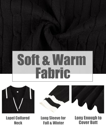 Image of CARCOS Plus Size Sweaters for Women Long Sleeve Pullover Sweaters Lapel Collared Vneck Knit Jumper Tops Fall Winter XL-5XL