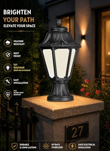 Image of Fumagalli|Outdoor Gate Light| Mikrolot Anna, Black Opal Diffuser| E27 Post Top| Shockproof| UV Stabilized| Antirust| Long-Life| IP55