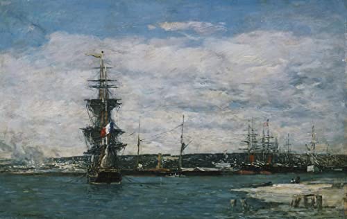 Art Mural le Port du Havre Eugène Louis Boudin pour décoration salon moderne