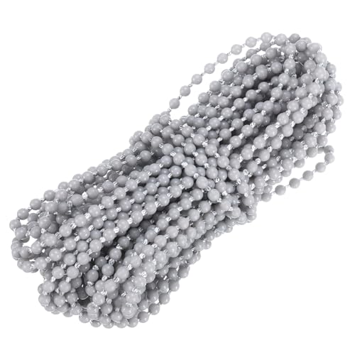 uxcell 10 Meters(10.94 Yards) Blinds Beaded Chain Cord Plastic Ball Bead Chain for Roman Roller Blinds Shades, Grey