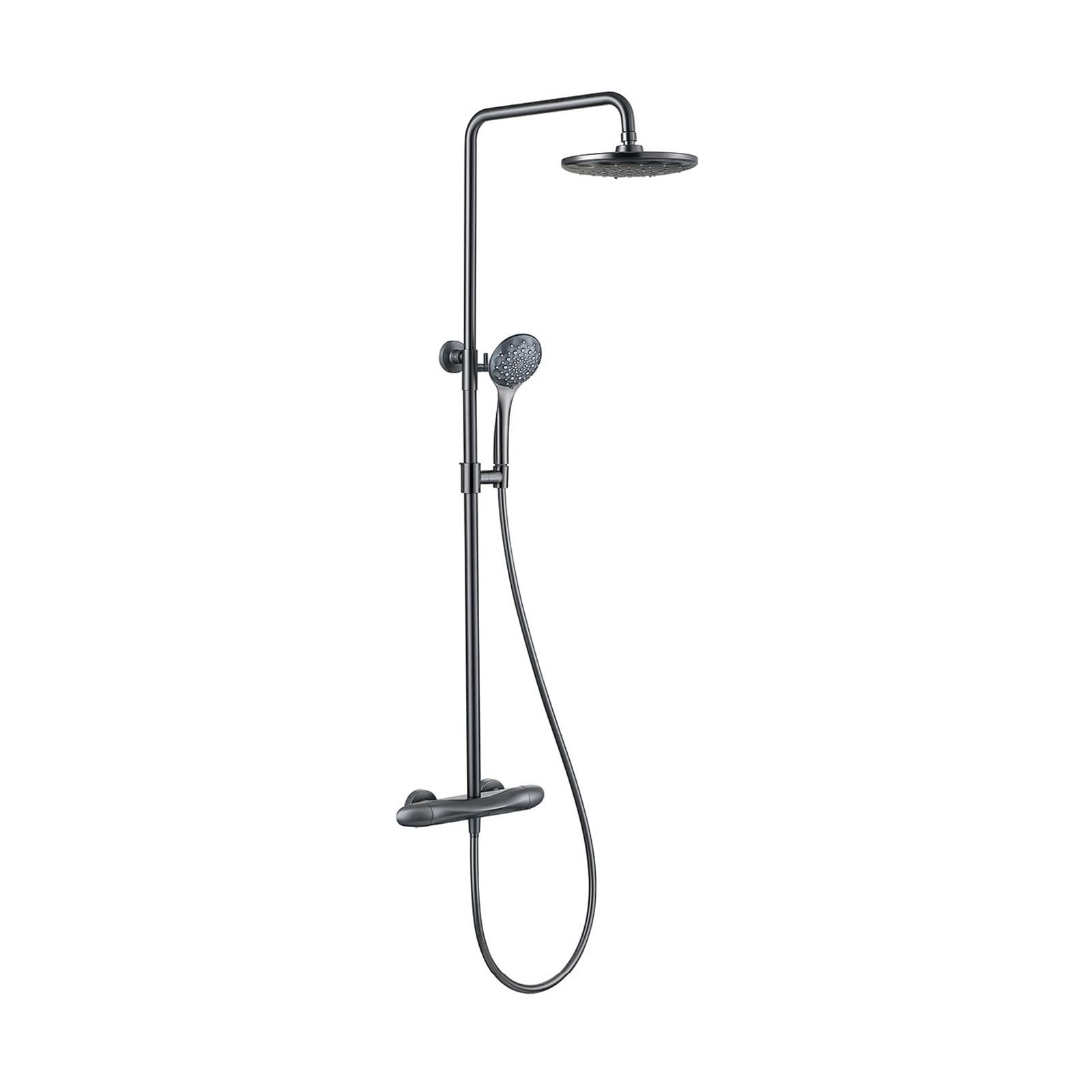 columna ducha termostatica de 38° con grifo gris Pistola