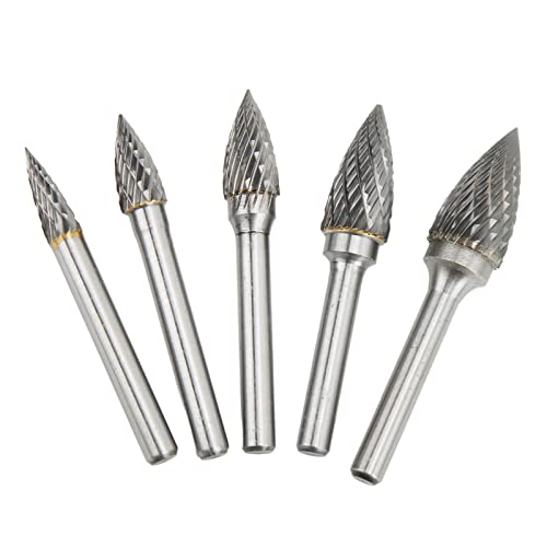 Set de burrs de carburo Qiilu 5 piezas con shank 6mm miniatura 7