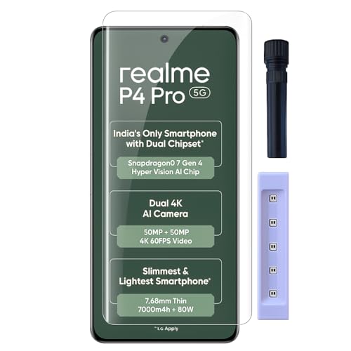 Image of UV Tempered Glass Screen Protector Compatible For Realme P4 Pro 5G with Easy Self Installation Kit