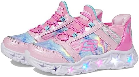 Skechers Kids Girls Galaxy Lights-Tie Dye Takeo Sneaker, Pink/Multi, 11 Little Kid | Image 3