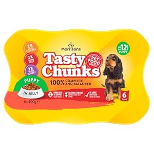 Morrisons Puppy Food Meat Chunks In Jelly, 6 x 400g