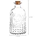 MyGift Vintage Embossed Clear Glass Diffuser Bottles with Cork Lids, Miniature Bud Vase, Set of 4