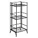 Convenience Concepts Designs2Go X-Tra Storage 3-Tier Folding Metal Shelf, Black