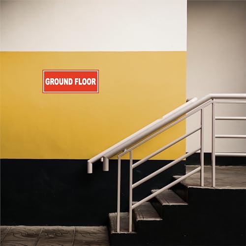 Image of ATTRACTSO - Ground Floor Sign Self Adhesive Laminated Sticker for Home, Office, Shop, Hospital, Hotel, Theatre, Restaurant - 12 inchx5 inch inch (Red)