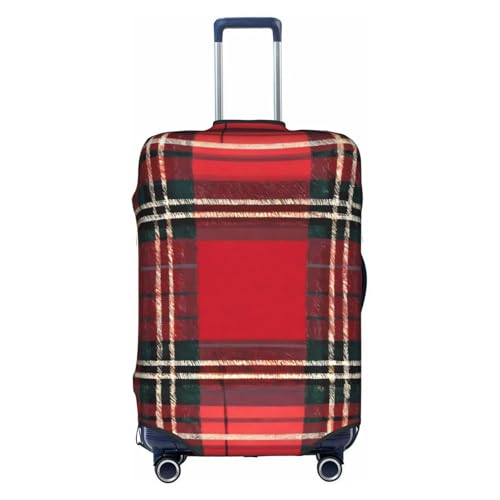 Housse de valise à carreaux rouge taille L lavable pour bagage cabine et soute