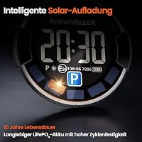 Gooofly Parksolar Pro Solar Elektronische Parkscheibe mit Zulassung, automatische Digitale Parkscheibe mit 10 Jahren Lebensdauer, Elektrisch Parkuhr mit Solar- & USB-C-Dual-Ladung – Ansicht 4