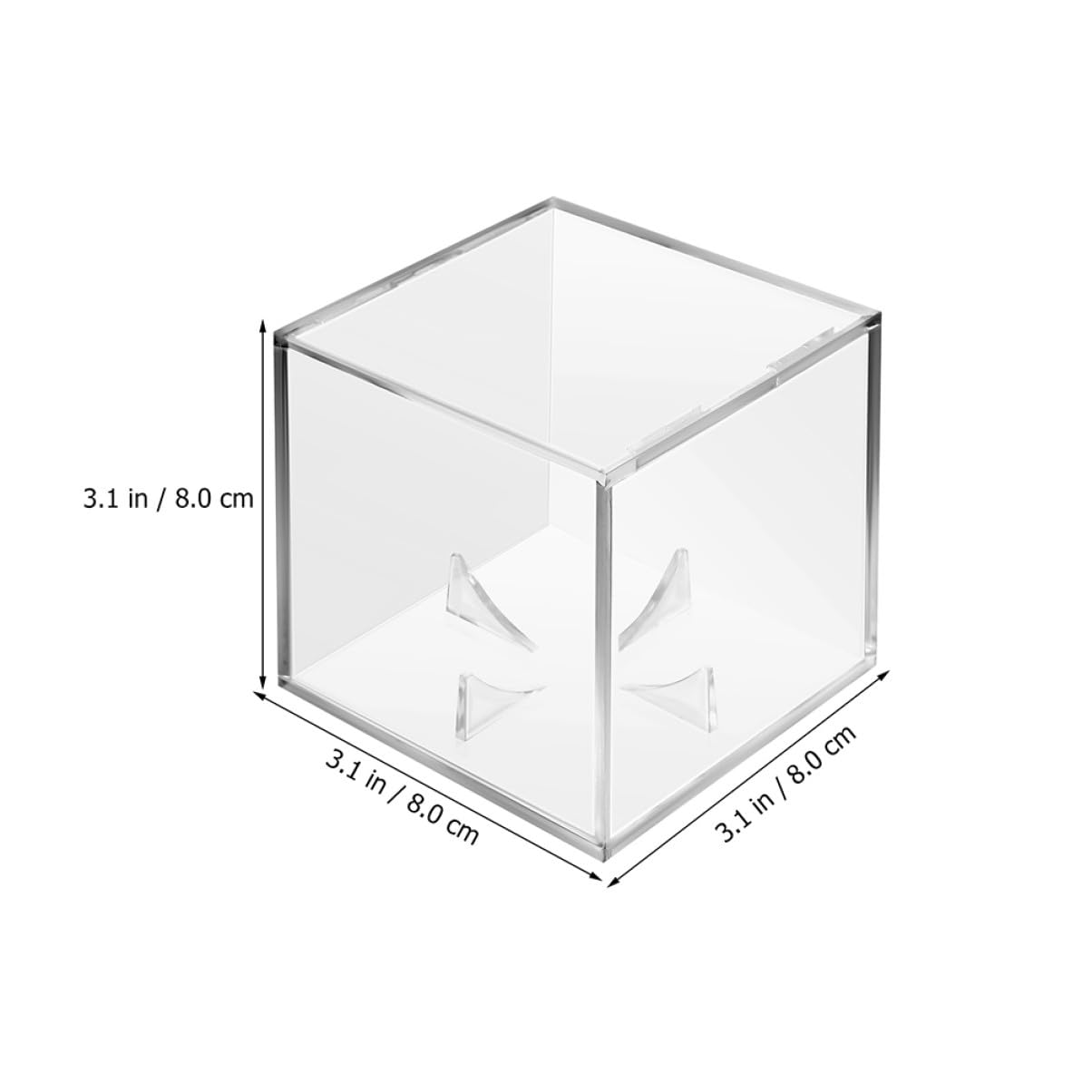 Mikinona Vitrina Transparente de Acrílico Cuadrada Diseño Ahorrador de Espacio con Soporte y Protección para Balones Firmadas, Pack de 3 Piezas para Exhibición de Béisbol