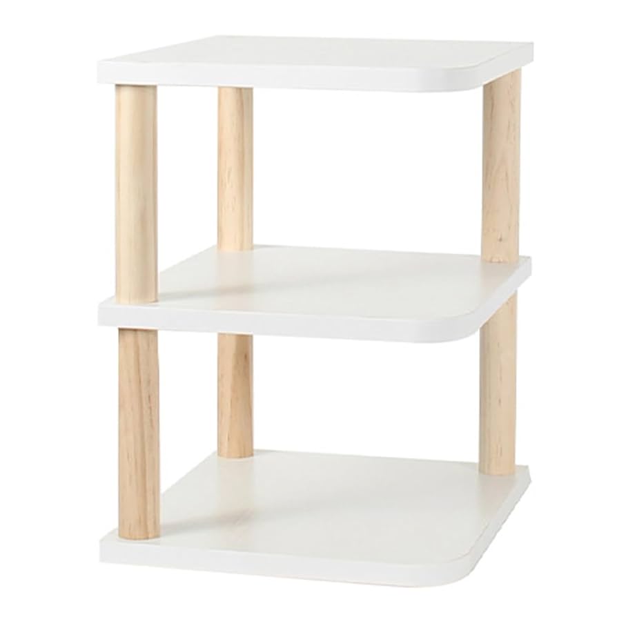 Amazon｜机上ラック 木製 3段卓上収納 シェルフ 収納棚 オープン