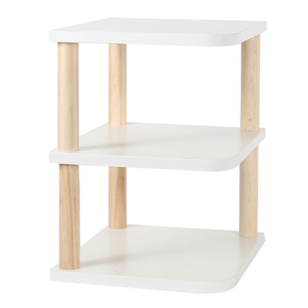 ホワイト木製シェルフ 3段 コーナーラック　飾り棚　アラベスク模様 ホワイト木製シェルフ 3段 コーナーラック 飾り棚 アラベスク模様