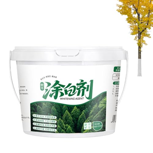 GjnjfdF Peinture pour les Troncs d'Arbres, 525ml Agent De Protection À La Chaux Pour Bois, Agent de Peinture Blanche pour le Bois, Pour Extérieur Jardin Paysage Ferme Foresterie Cour Arrière-Cour