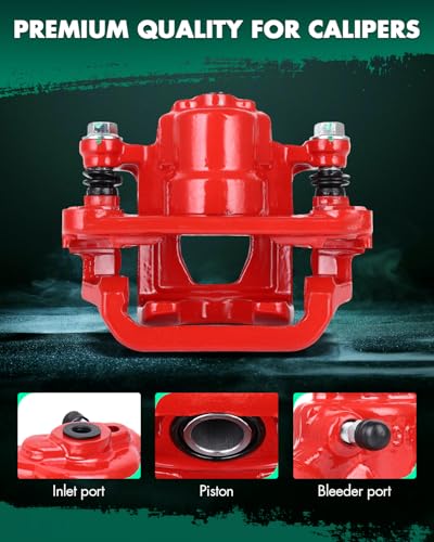 Image of SCITOO 19-B2780A 19-B2781A Rear Left & Right Disc Brake Calipers Assembly with Bracket Red Fit For Nissan For Altima 2007-2012,For Nissan For Maxima 2007-2008