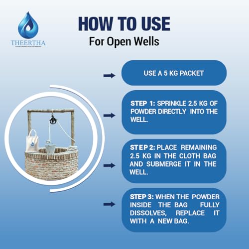 Image of Theertha - A Natural Water Cleaning Product | Balances pH | Removes Iron | Water Becomes Crystal Clear (5, Kilograms)