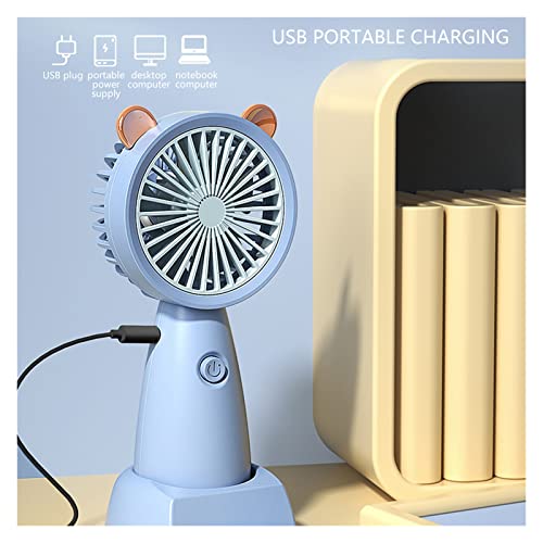 Mini ventilateur de table USB rose avec support de téléphone portable - 3