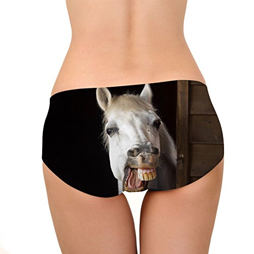 Image of Dellukee Sexy Women Underwear Briefs Breathable Hipster Panty White Alpaca Print