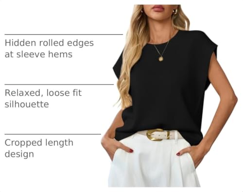 Image of GREAIDEA Womens Sweater Vest Cap Sleeve Business Casual Tops Work Shirts