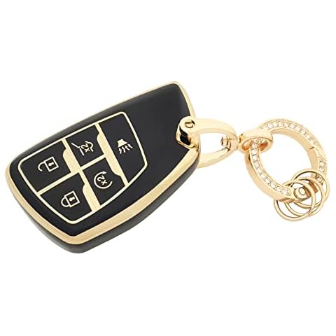 Key Fob Cover for Chevy/GMC with Keychain Soft TPU Car Key Shell Case Protector Compatible with 2022 2021 2020 Chevy Chevrolet Suburban Tahoe Corvette GMC Yukon (Black) Cover