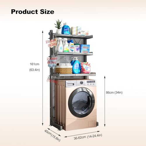 Étagères de rangement pour buanderie modulables avec stratifié réglable - 4