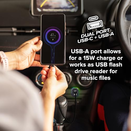 image for Armor All FM Bluetooth Transmitter and Quick Charger, Wireless Bluetoo