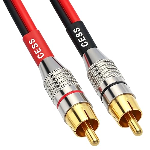 Cables de altavoz a adaptador de enchufes RCA de 2 canales y 10 pies CESS-064-10f 4