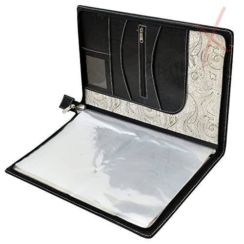 Image of FUTURE X Multipurpose Leatherette Professional File Folders for Certificates, Documents Holder, Portfolio, Executive File Legal Size Documents Holder with 20 Leafs for Men and Women (Black)