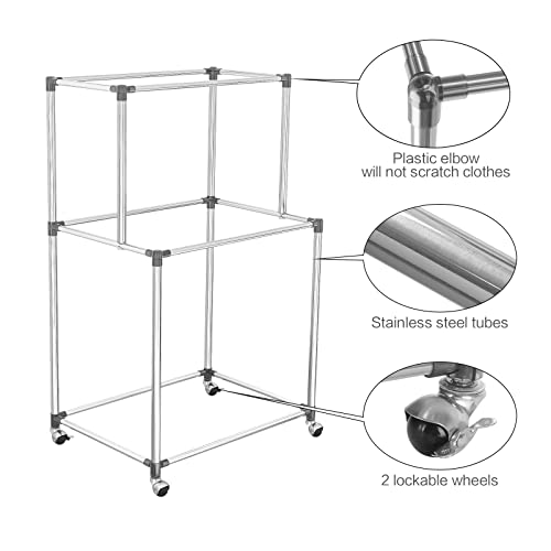 Tenntou 2-Tier Laundry Sorter Cart With Wheel, 4 Sections Laundry Hamper, Vertical Laundry Basket Organizer, Sturdy Frame With 4-Bags For Laundry Room, Bathroom, Living Room #TOP3