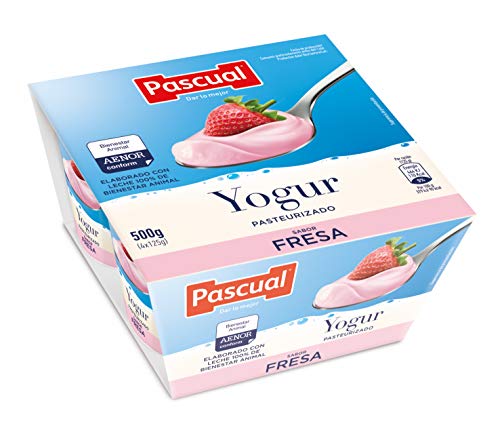 Pascual Yogur Original Sabor Fresa - Paquete de 4 x 125 gr - Total: 500 gr