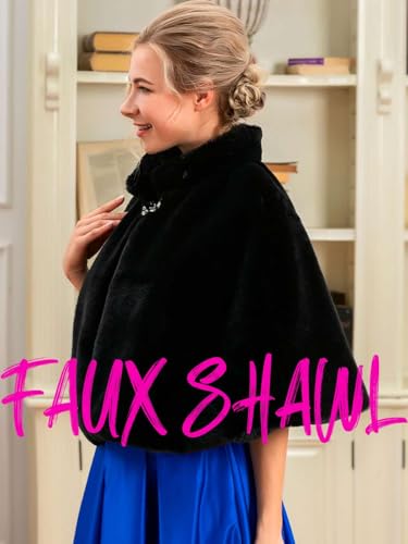 Women's Wedding Faux Fur Wrap and Shawl Bridal Fur Cape Stole for Bride and Bridesmaids3