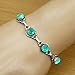 Natural Turquoise 925 Silver Plated Round Gemstone Adjustable Bracelet for Women - December Birthstone Bohemian Vintage Style Handmade Jewelry Bracelet - Gift for Her