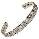 MnB Magnetics Kupfer-Magnetarmband mit Gold-Finish und Silberverzierung – Hochleistungsmagnete