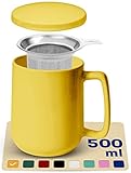 MANTIENE EL CALOR DURANTE MUCHO TIEMPO: Gracias a la tapa de cerámica, tu té favorito se mantiene caliente durante mucho tiempo. Tras preparar el té, la tapa resulta ideal para colocar el filtro y mantener la mesa libre de manchas.