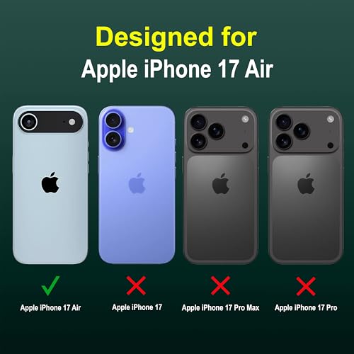 Image of amazon basics Back Case Cover for iPhone 17 Air | Compatible for iPhone 17 Air Back Cover | Liquid Silicon Magic Case with Camera Protection | Dark Green