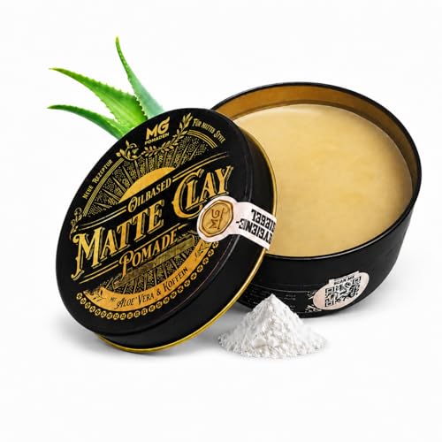 MG Pomade Matte Clay ölbasierte Haarpomade für Herren mattes Finish starker Halt mit Koffein & Aloe Vera Haarwachs Männer Made in Germany